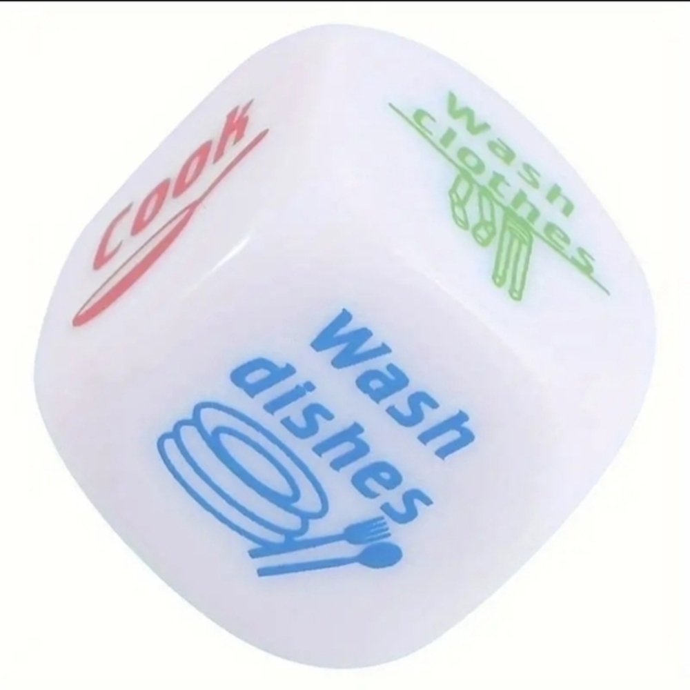 1 Acrylic Six Sided Dice Chore Decider Novel‎ Homework Dice Game